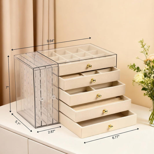 Greenfeather Organizador de joyas y almacenamiento con 7 cajones ex...