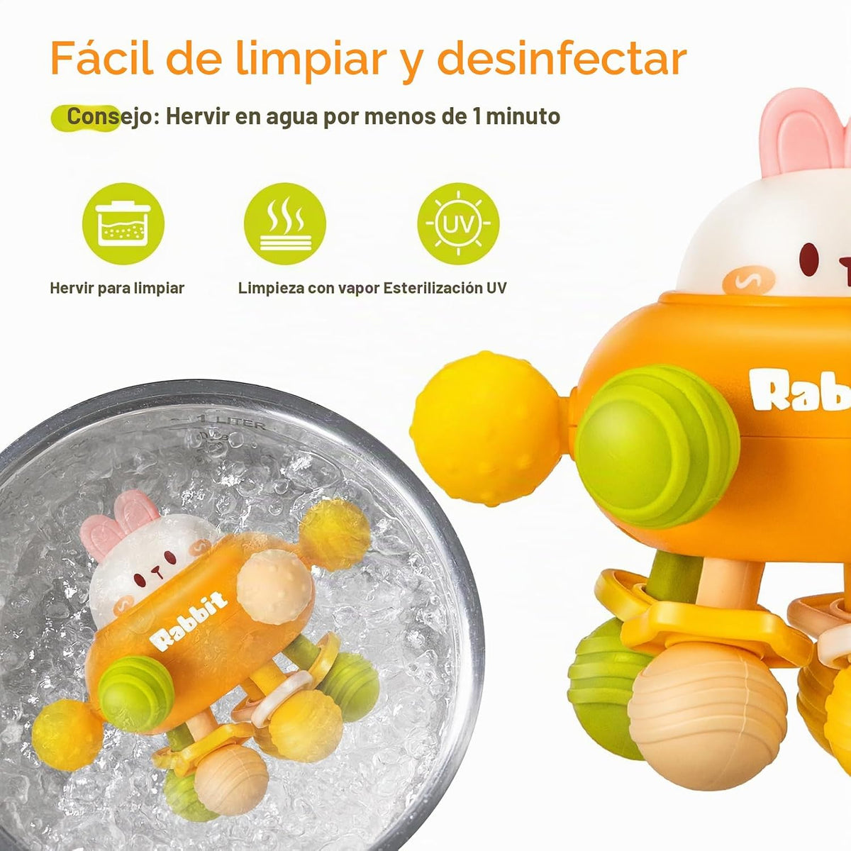 Juguetes sensoriales de dentición para bebés, mordedores Montessori...