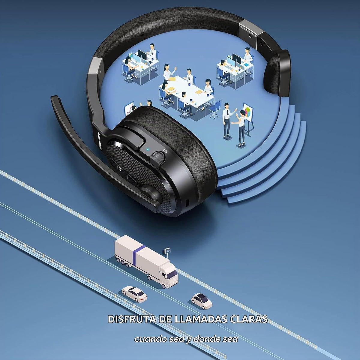 TECKNET Auriculares inalámbricos Bluetooth Trucker, micrófono con |...