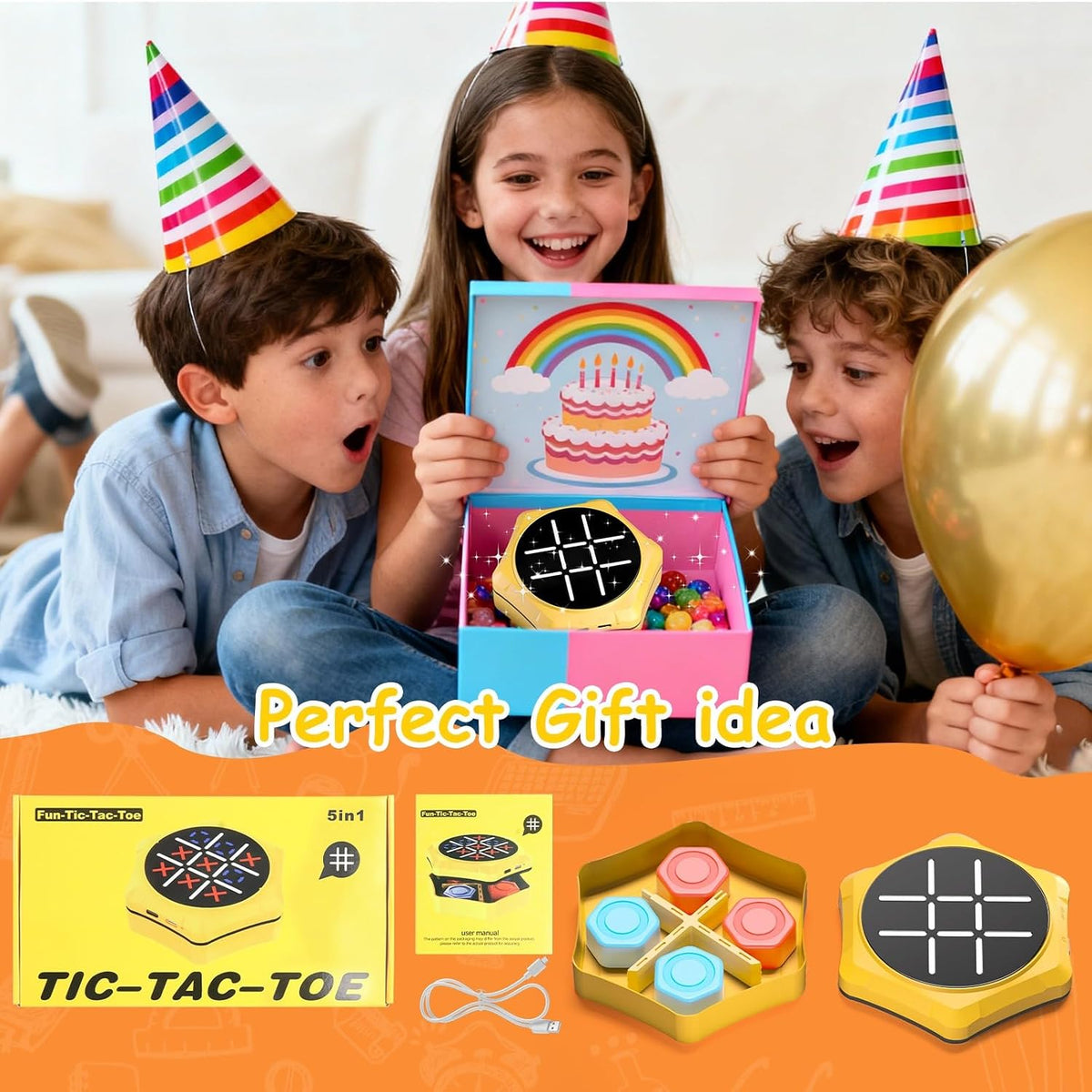 VDPDO Juego Electrónico de Tres en Raya, 5 en 1 Eléctrico Tres en R...