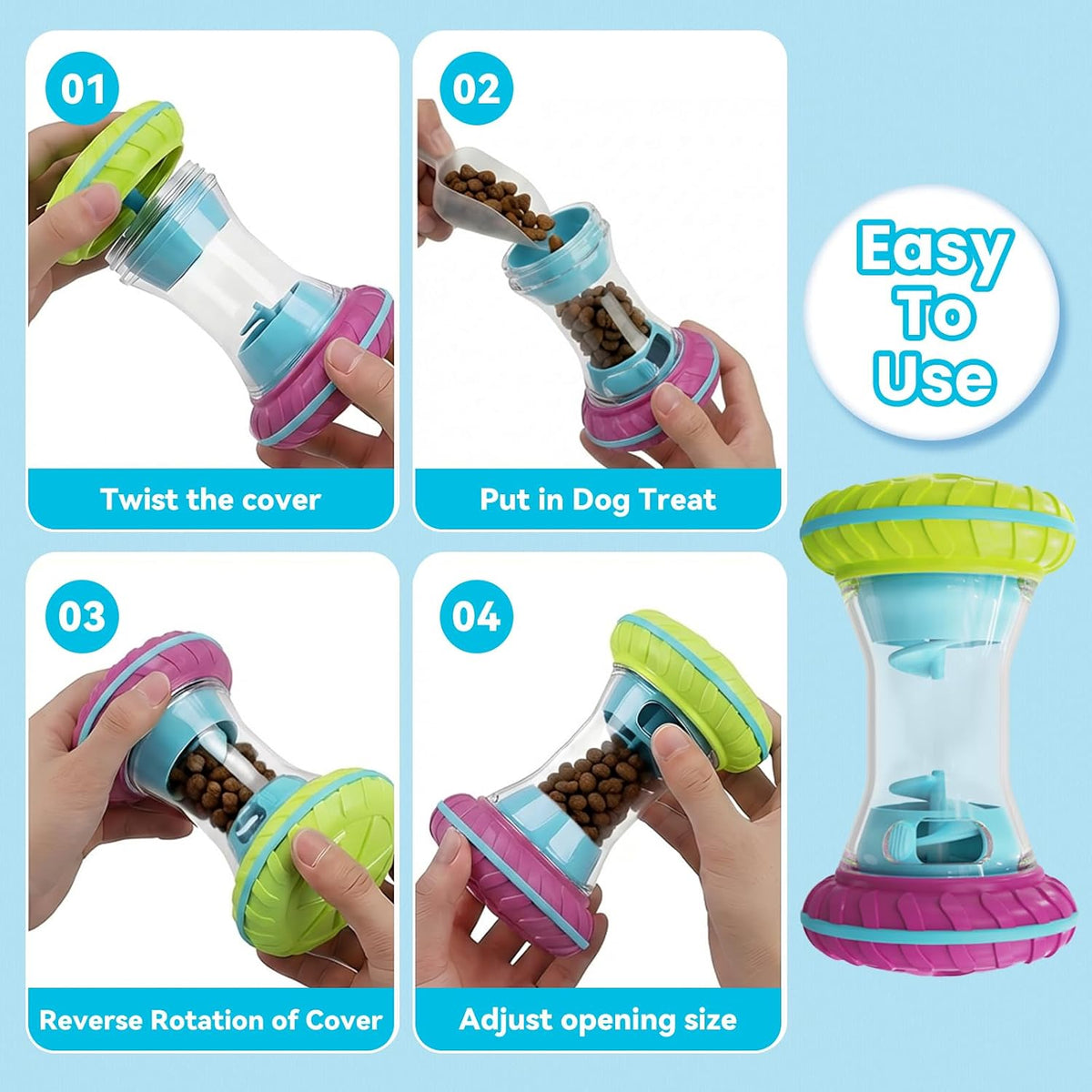 BoYoYo Juguetes interactivos para perros, rompecabezas para perros,...