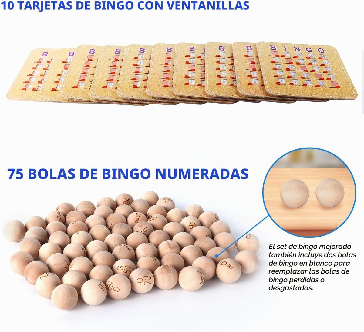 GSE Deluxe Juego de Bingo Juego de Bingo, jaula grande de latón, 10...