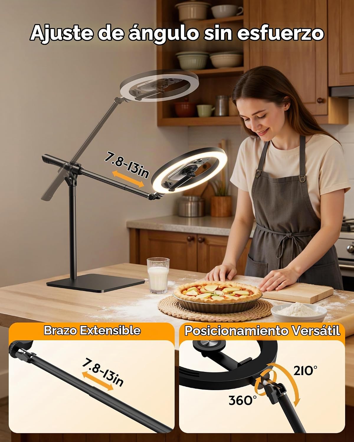 LUXSURE Anillo de luz con soporte magnético para teléfono, soporte...