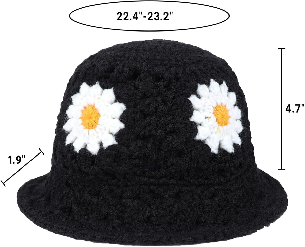 Sombrero de pescador de punto plegable para mujer, diseño de margar...