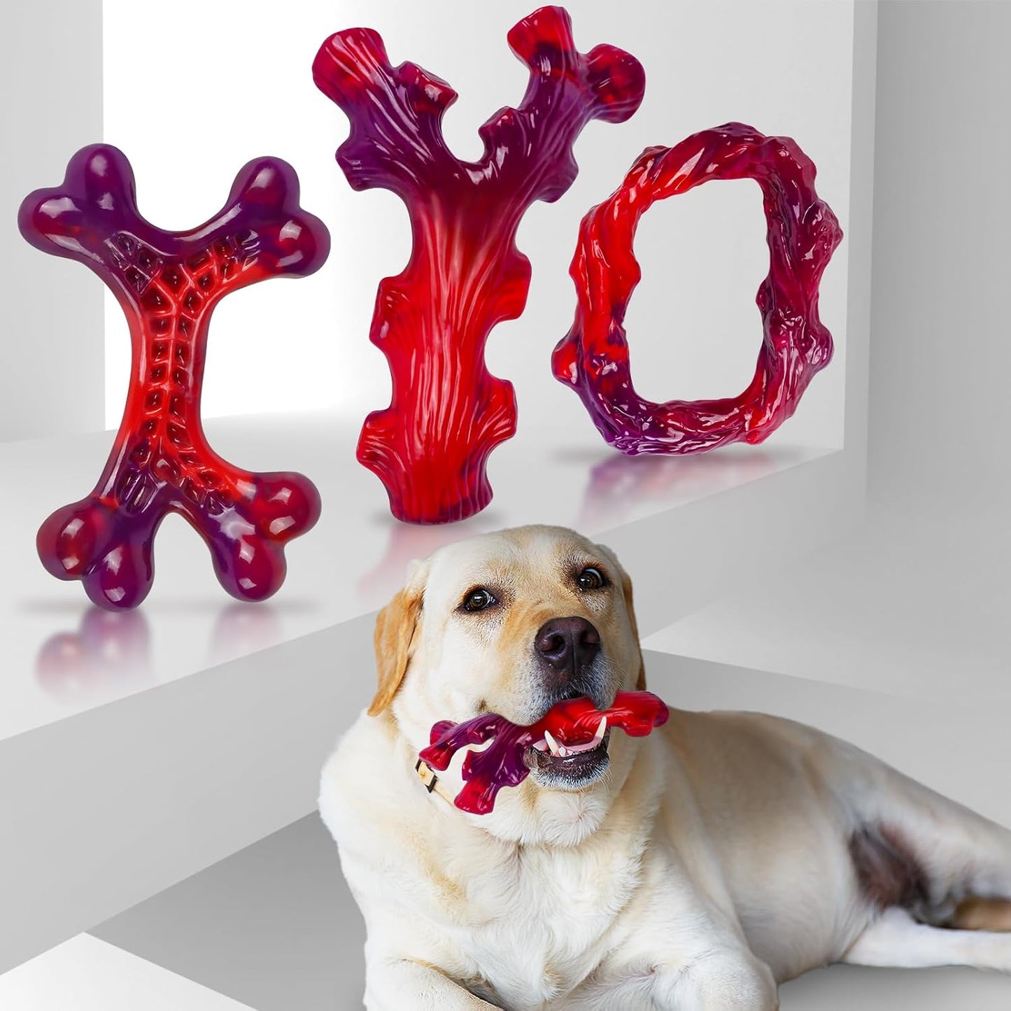 Frienhund Paquete de 3 huesos masticables indestructibles para perr...