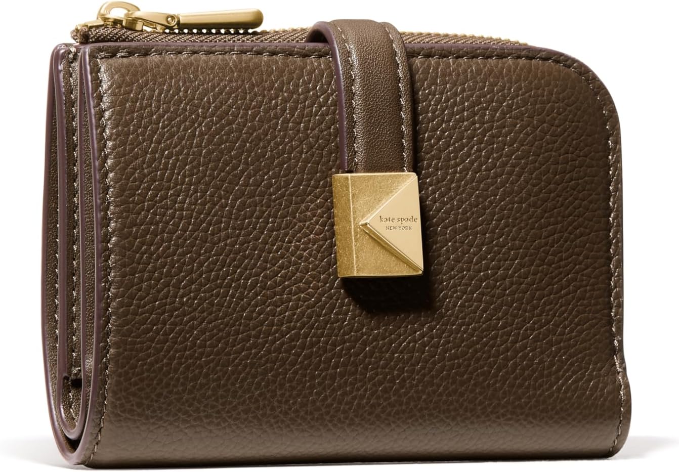 kate spade new york Cartera pequeña compacta de cuero con guijarros...