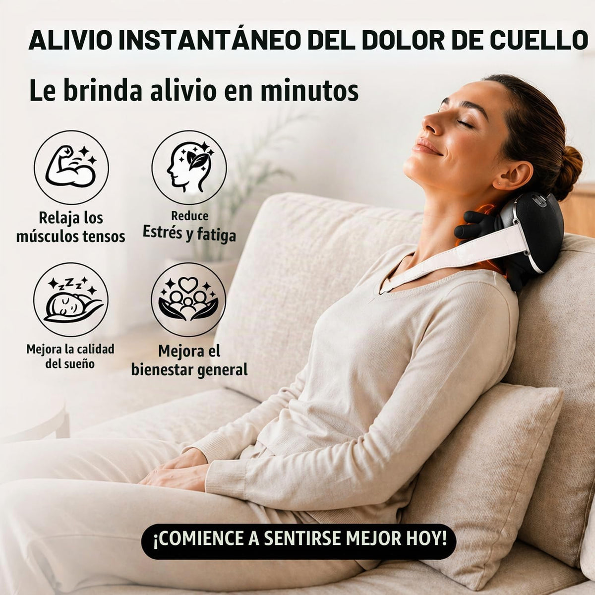 BeFit24 Masajeador de cuello de tejido profundo con calor, 4D mejor...