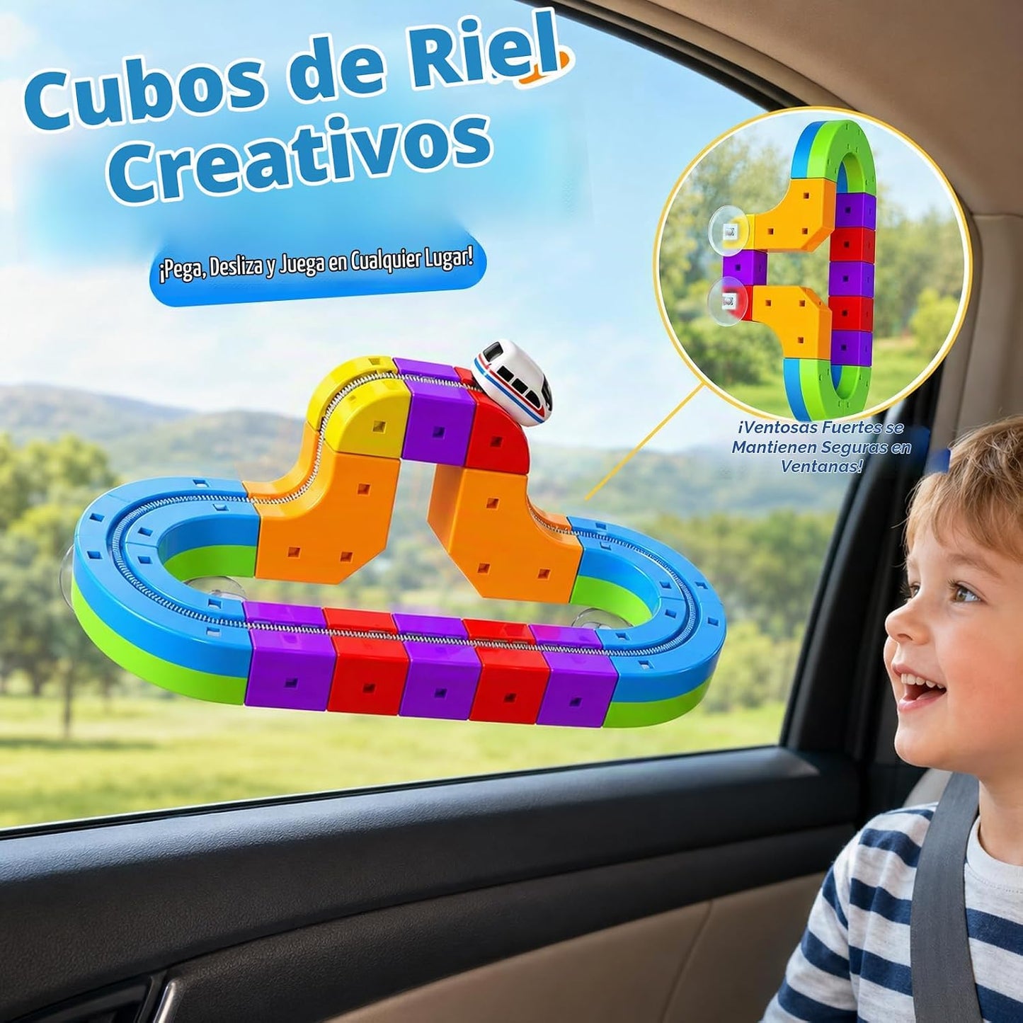 Juego de tren eléctrico para niños, 22 piezas de juguete de pista d...