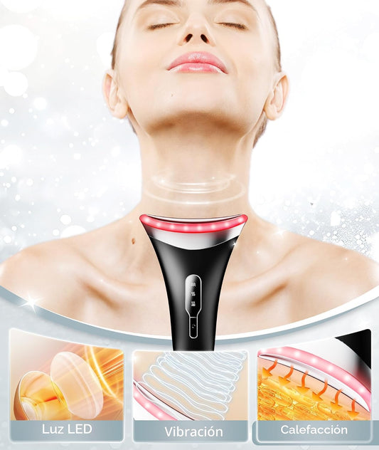 Dopsikn Masajeador facial de terapia de luz de 7 colores con vibrac...