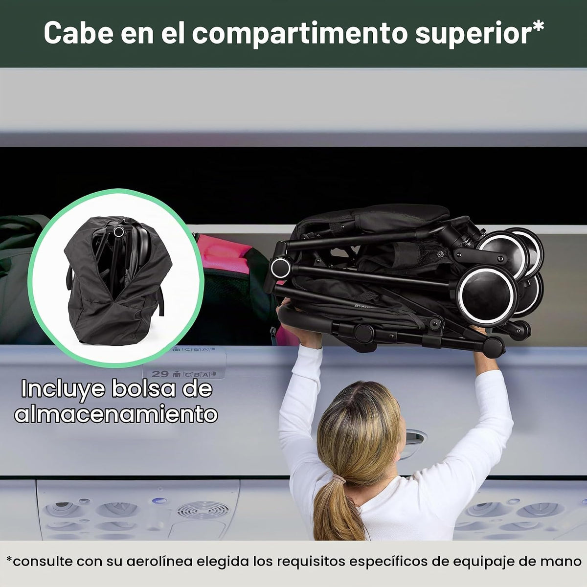 Ingenuity 3D Travelmate Pro - Cochecito de viaje ligero con tabla p...