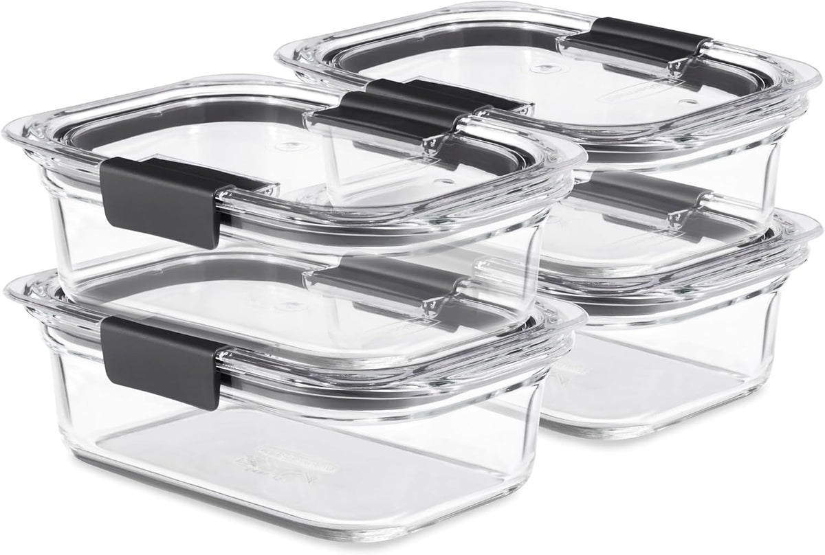 Rubbermaid Brilliance - Juego de 4 contenedores de almacenamiento d...