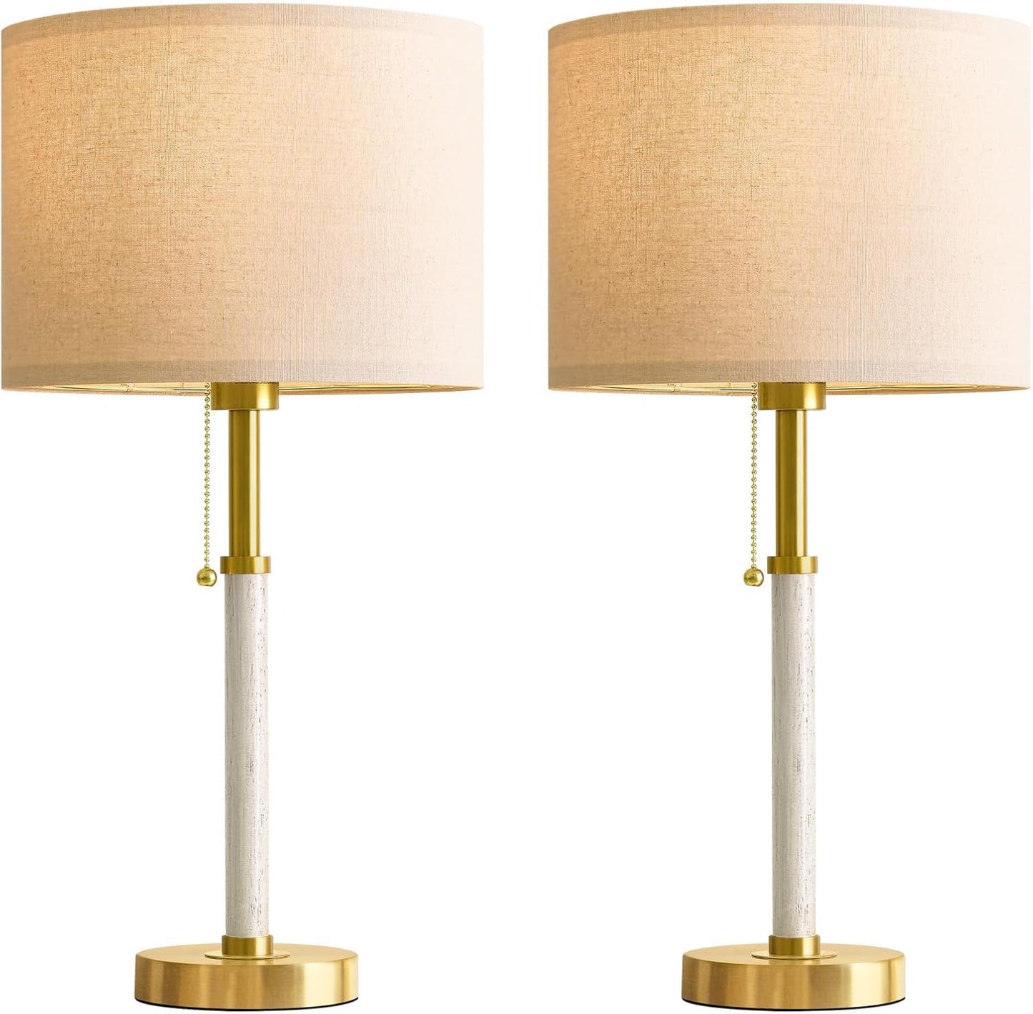 Lámparas de mesa de madera de 22 pulgadas, lámparas modernas de med...