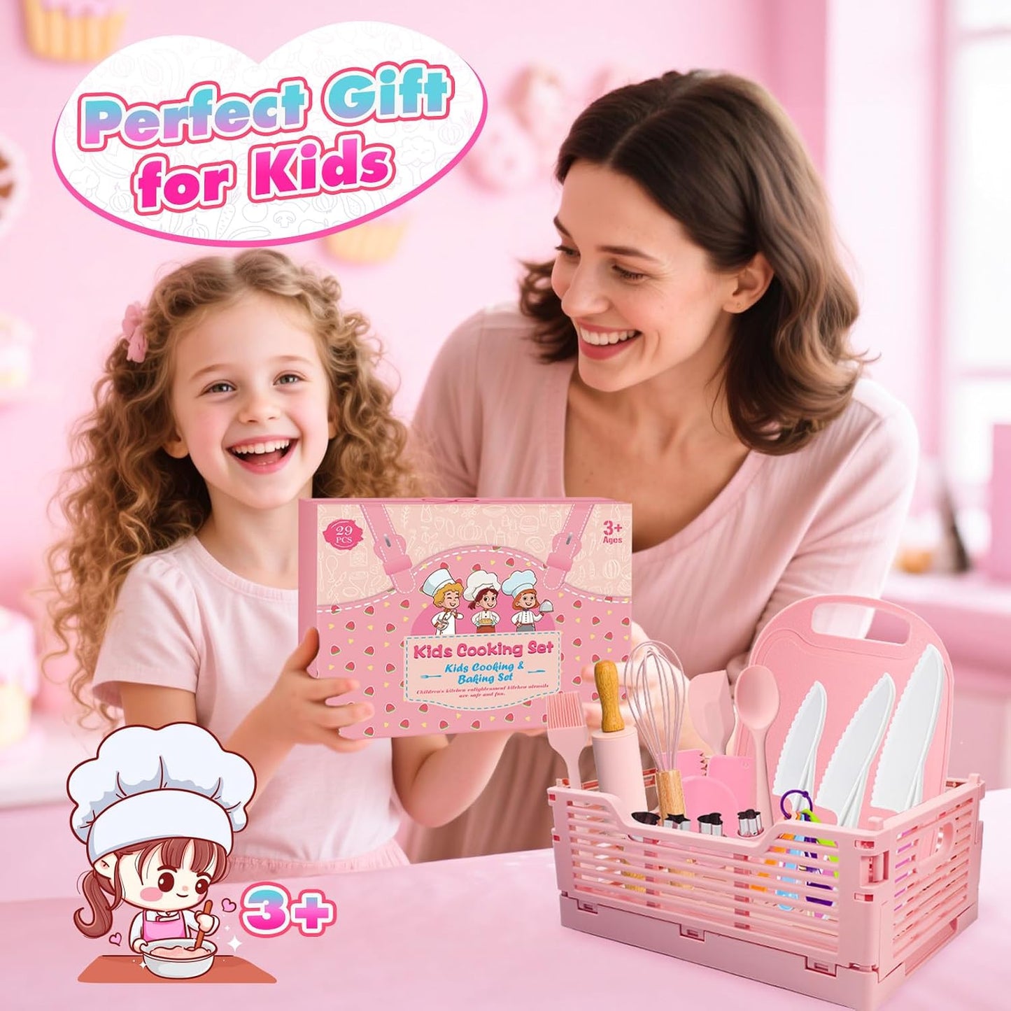 Juego de Cocina y Repostería para Niños Real y Delantal para Niños...