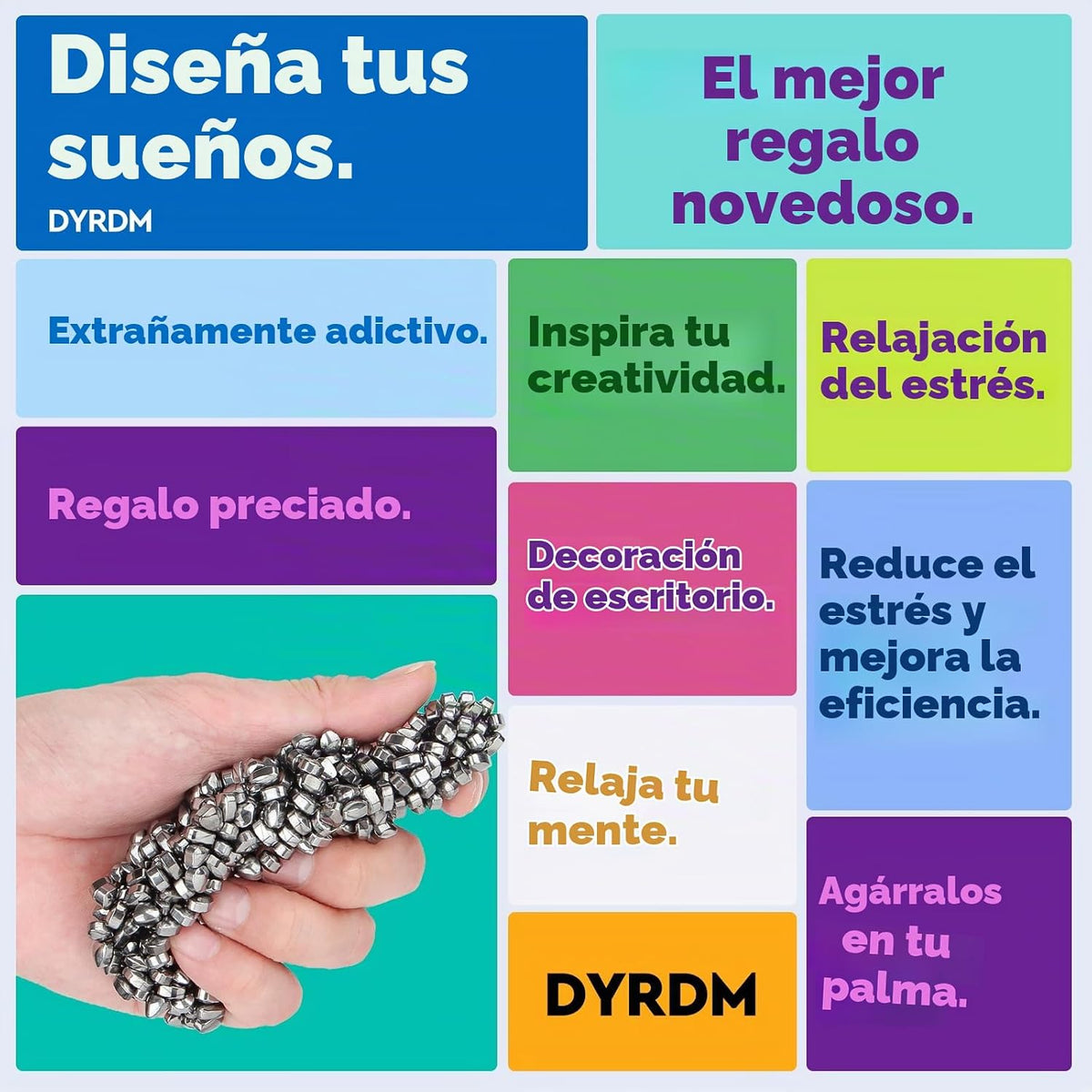 DYRDM Masilla de ferrita 300+ plata, accesorio de escritorio para a...