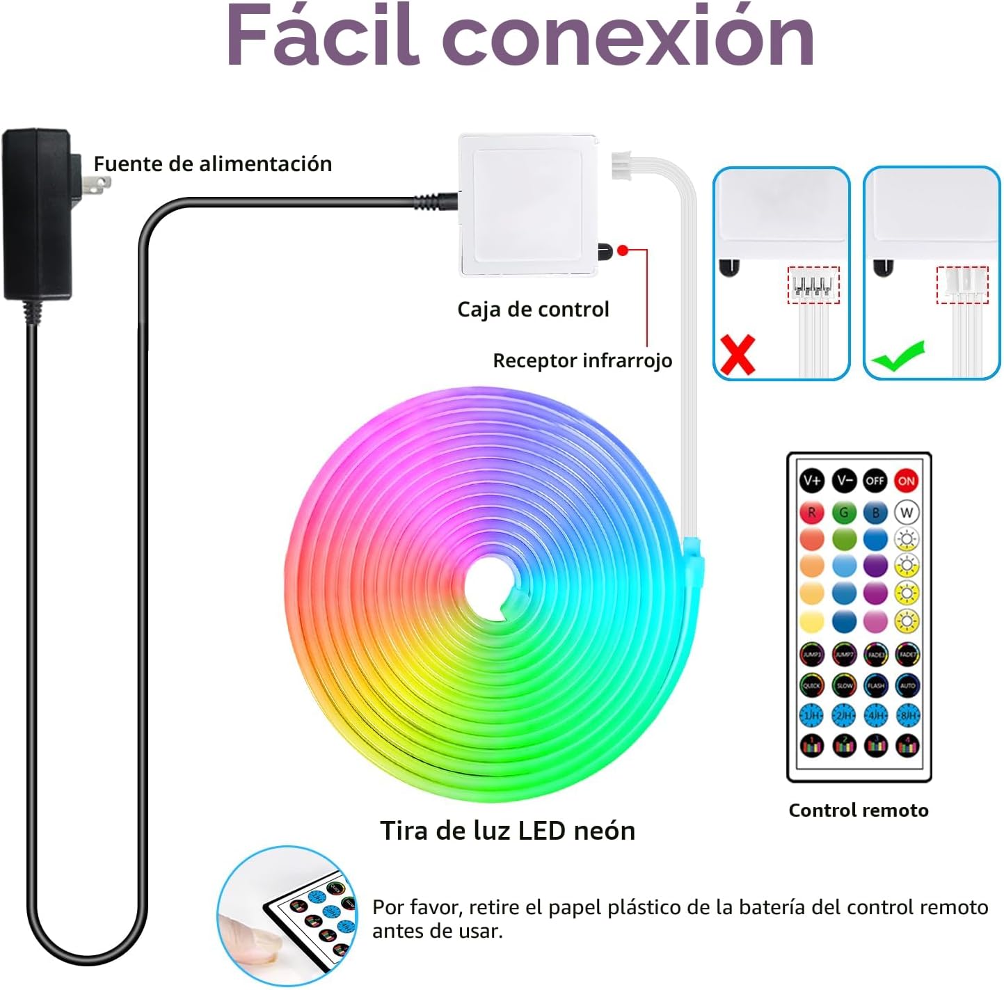 66 pies de luces de cuerda LED de neón con control de aplicación\/c...