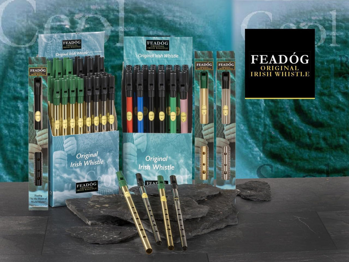 Feadóg - Silbato tradicional irlandés de latón en la llave de D con...