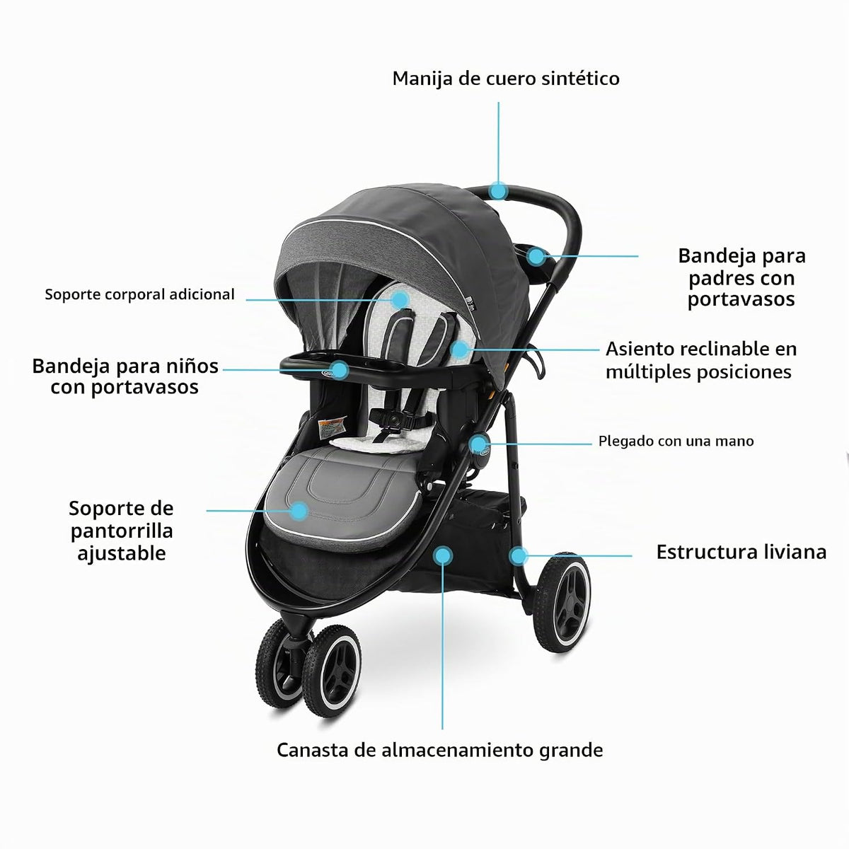 Sistema de viaje Graco Modes 3 Lite Platinum con asiento reversible...