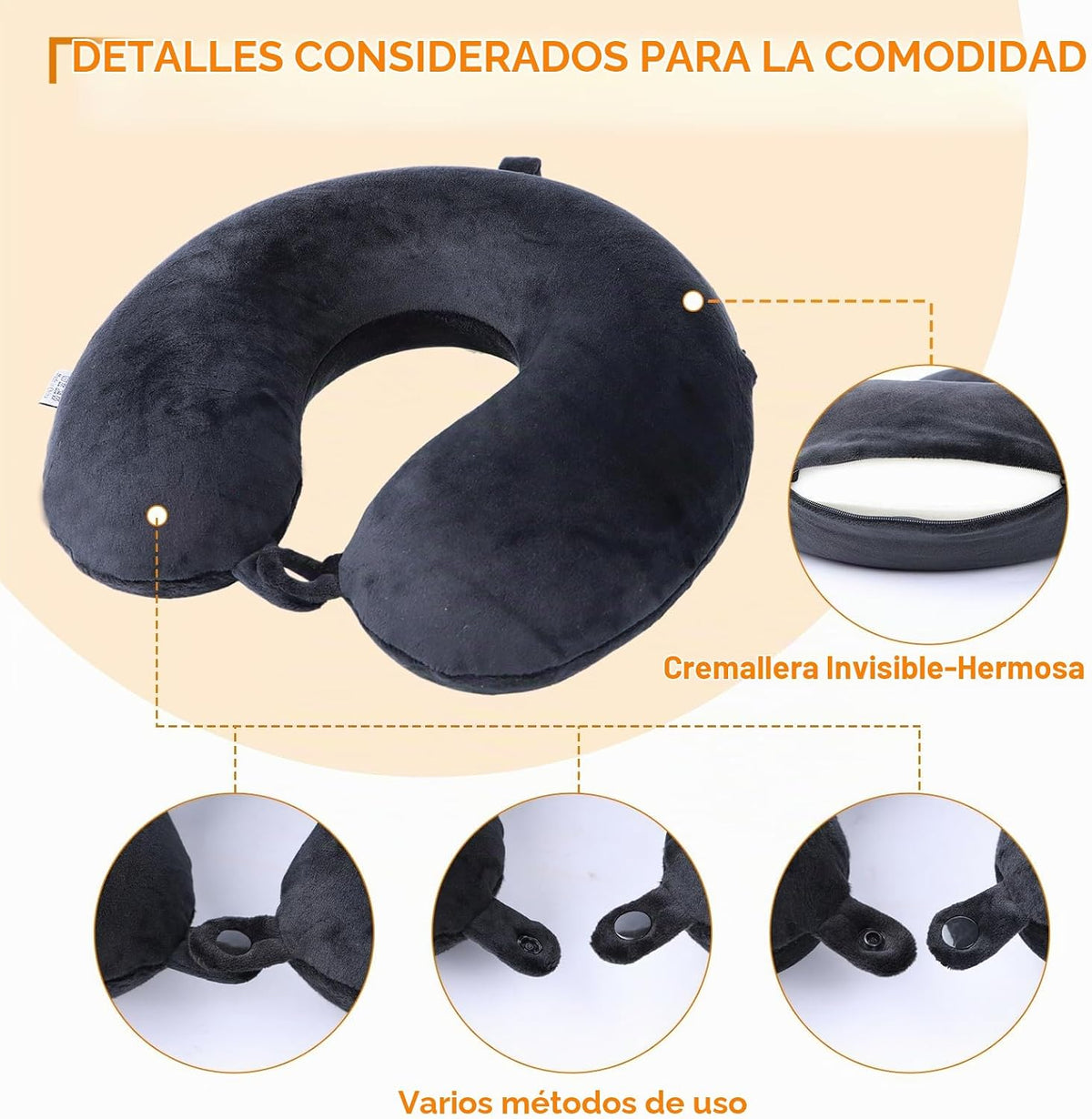 Far win Almohada de viaje, almohada de cuello en forma de U 100% de...