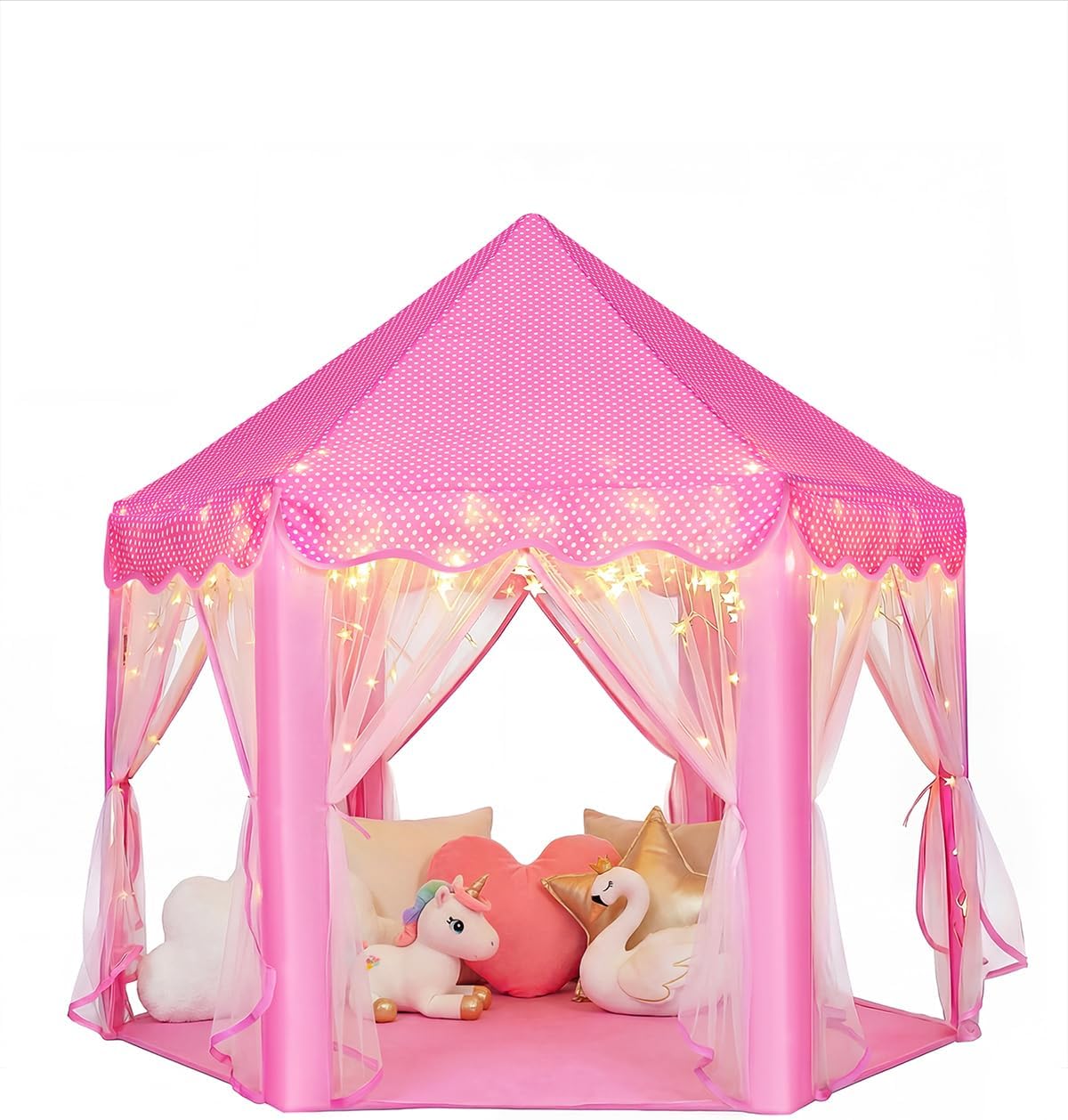 wilwolfer Tienda de campaña tipo castillo de princesa para niñas, t...