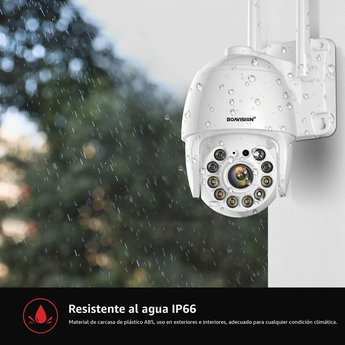 BOAVISION Cámara de seguridad 2K para exteriores, cámara IP WiFi in...