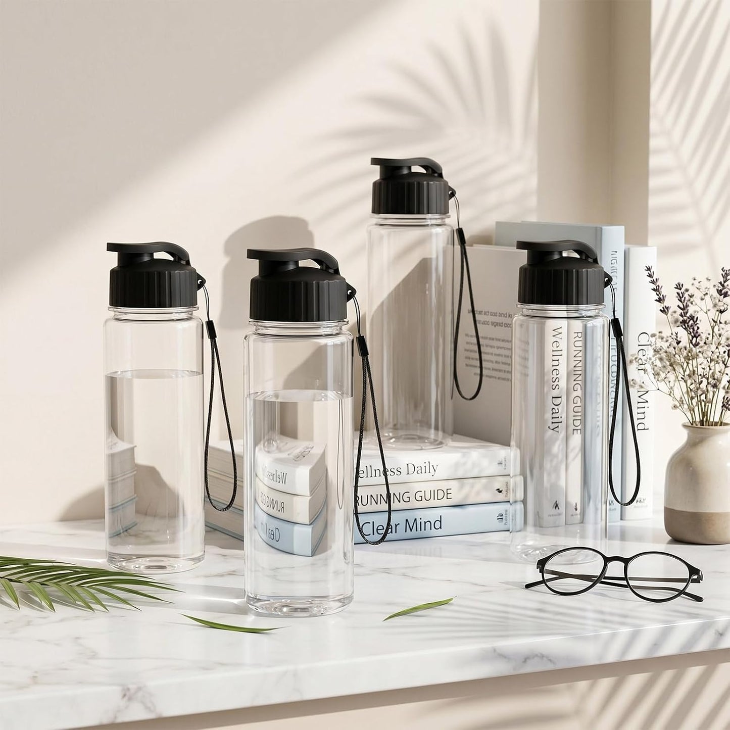 Mifoci 40 botellas de agua de plástico a granel para niños y adulto...