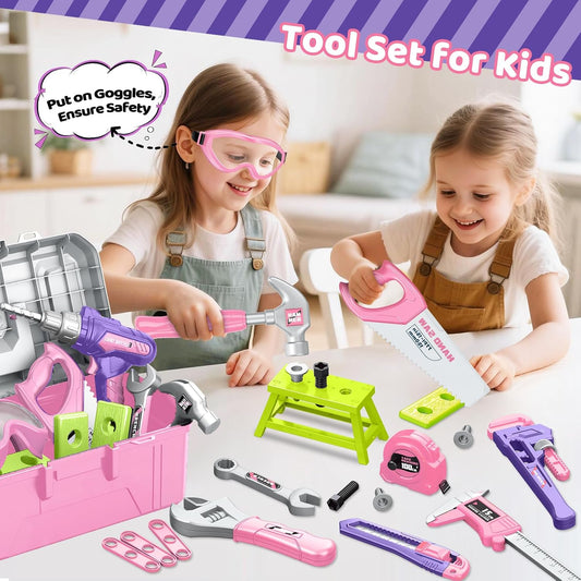 Juego de herramientas para niños con caja de herramientas portátil...