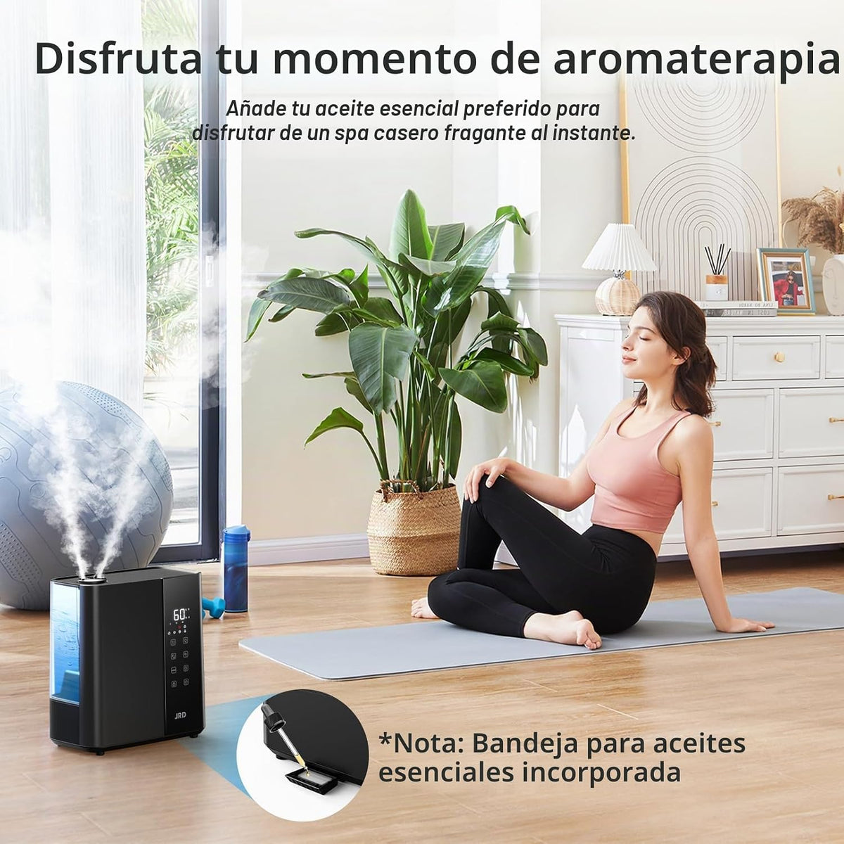 JRD Humidificadores de niebla cálida y fría para dormitorio, 5 L, h...