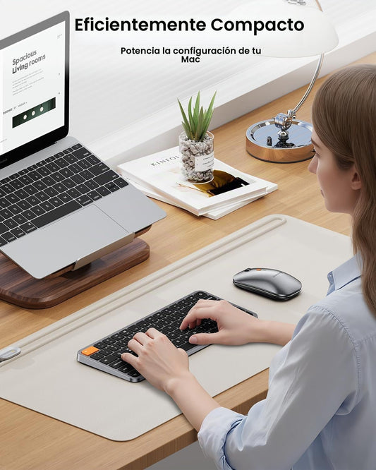 ProtoArc Teclado y mouse Bluetooth compacto retroiluminado para Mac...