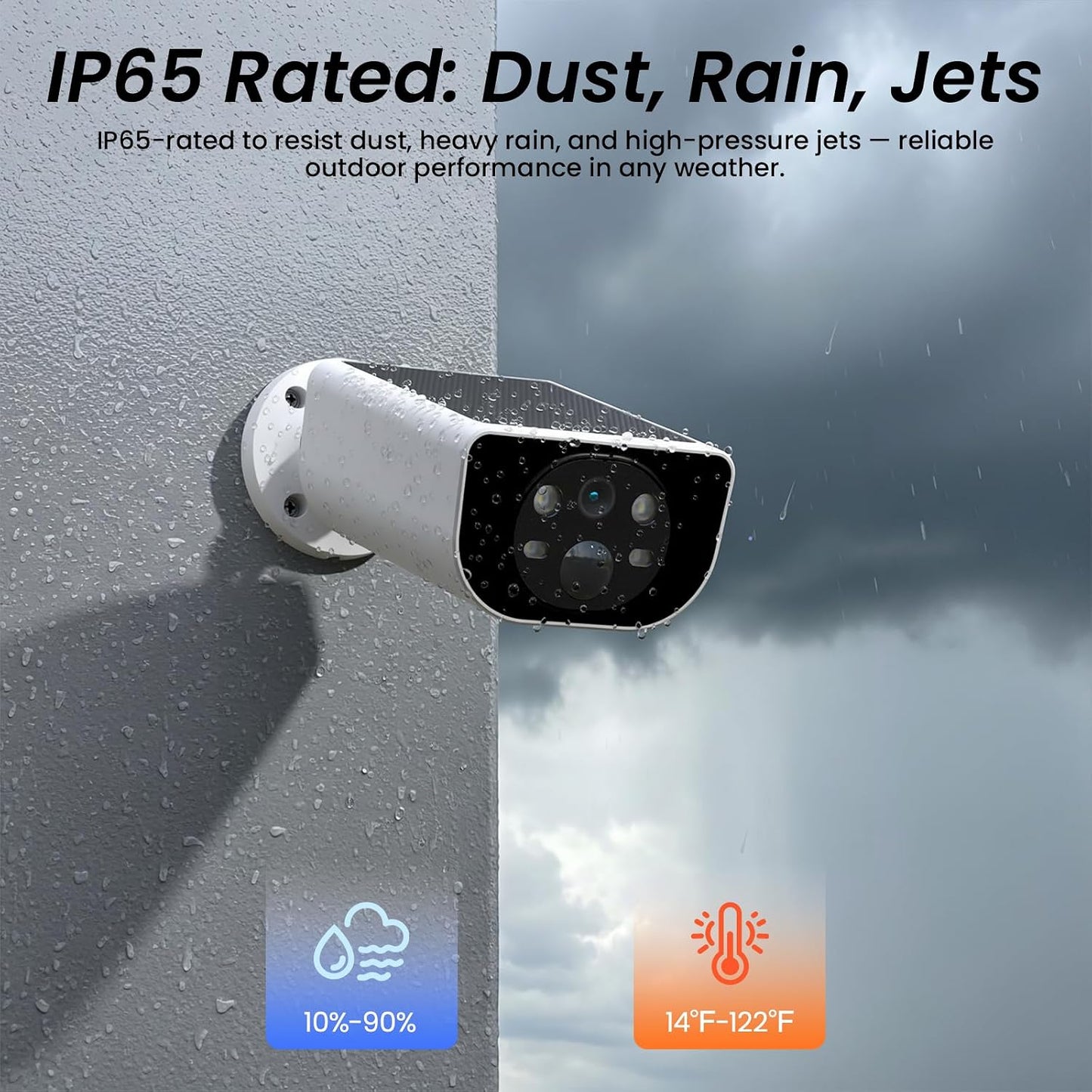 Cinnado Cámaras de seguridad Panel solar integrado inalámbrico para...