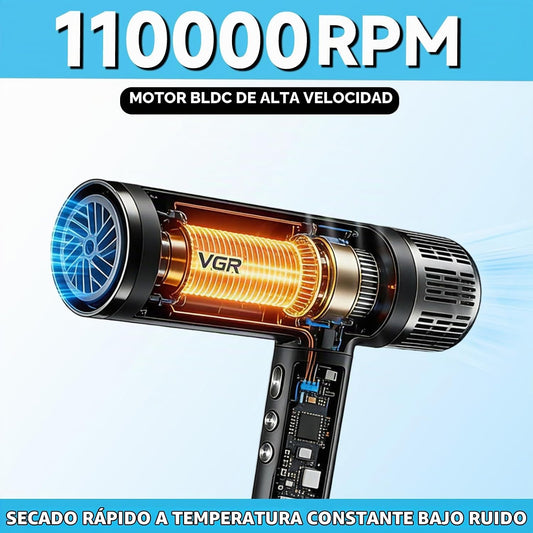 Secador de pelo de alta velocidad VGR, 110.000 RPM BLDC iónico, 3 a...