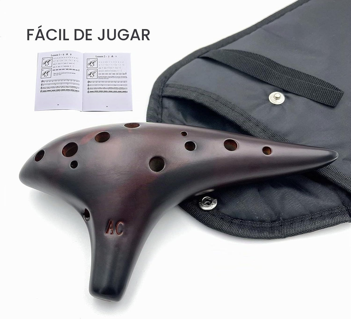 Ocarina de 12 agujeros Alto C de paja, cerámica ahumada, piccolo, i...