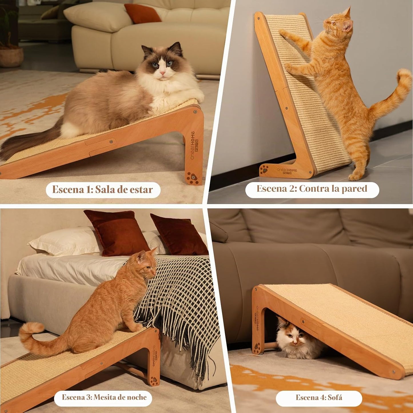 CHEERHOME PETS Rascador de Sisal para Gatos en Forma de Rampa para...