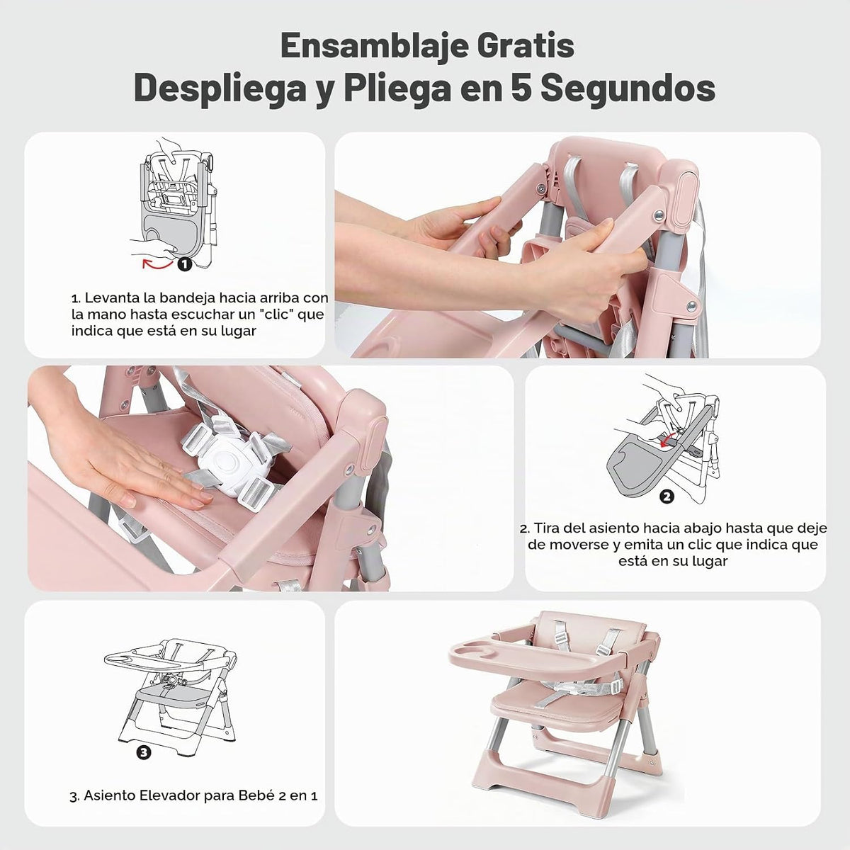 Asiento elevador para silla alta para bebé: asiento elevador portát...