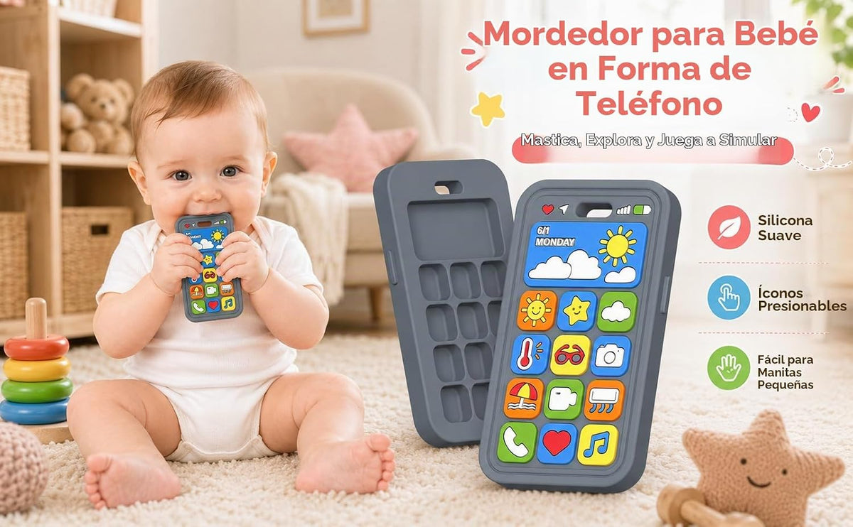 Juguetes de dentición para bebés de silicona para bebés de más de 3...