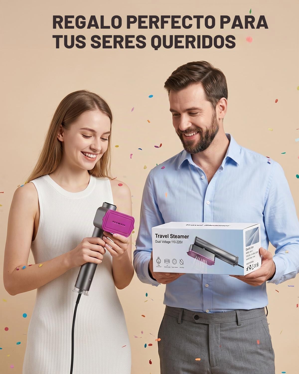 Vaporizador de viaje para ropa, hierro portátil 4 en 1 de doble vol...