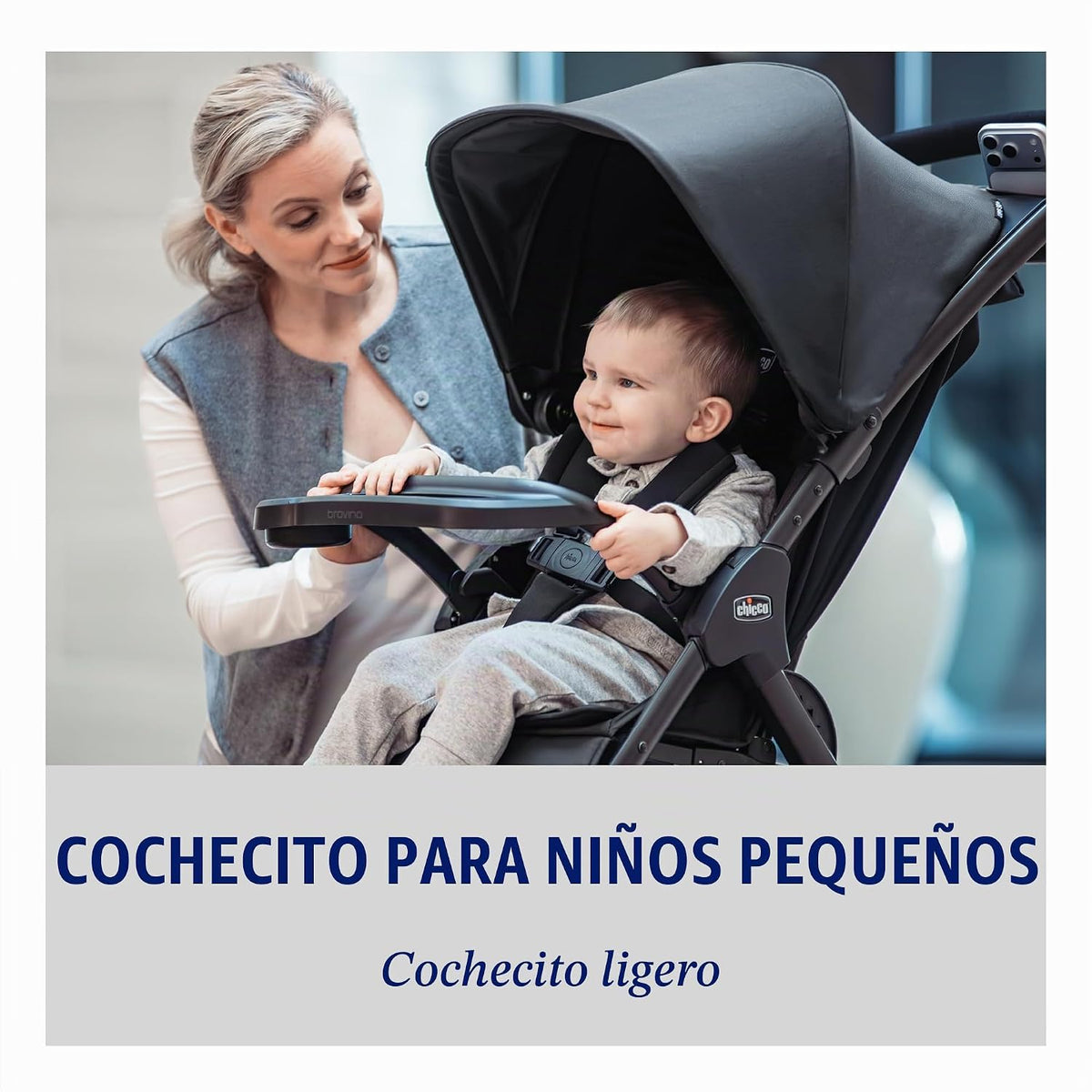 Chicco Sistema de viaje Bravino ClearTex con asiento y base para au...