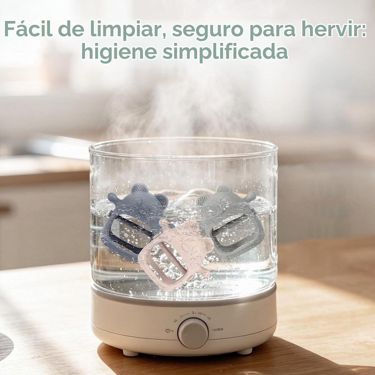Eascrozn Paquete de 3 juguetes de dentición para bebés de 3 meses,...