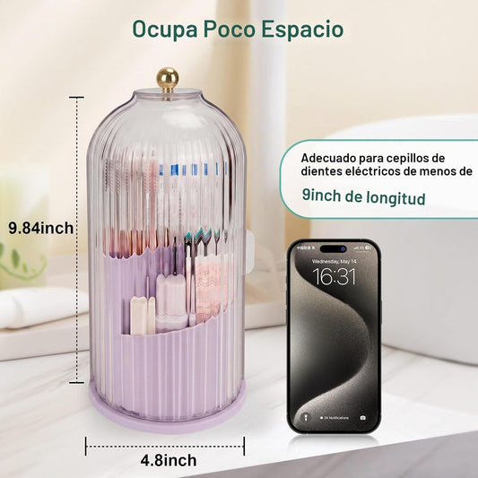 QIYVLOS Portacepillos de dientes con tapa deslizante, organizador g...