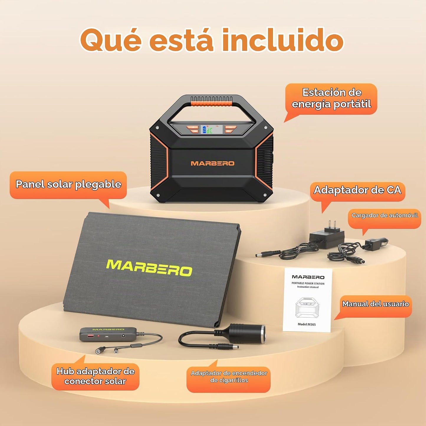 MARBERO Generador solar de 155 Wh con panel solar incluido Estación...