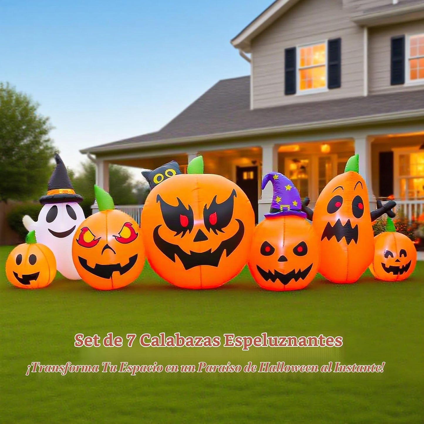 Inflables de Halloween de 9 pies, decoraciones de Halloween inflabl...
