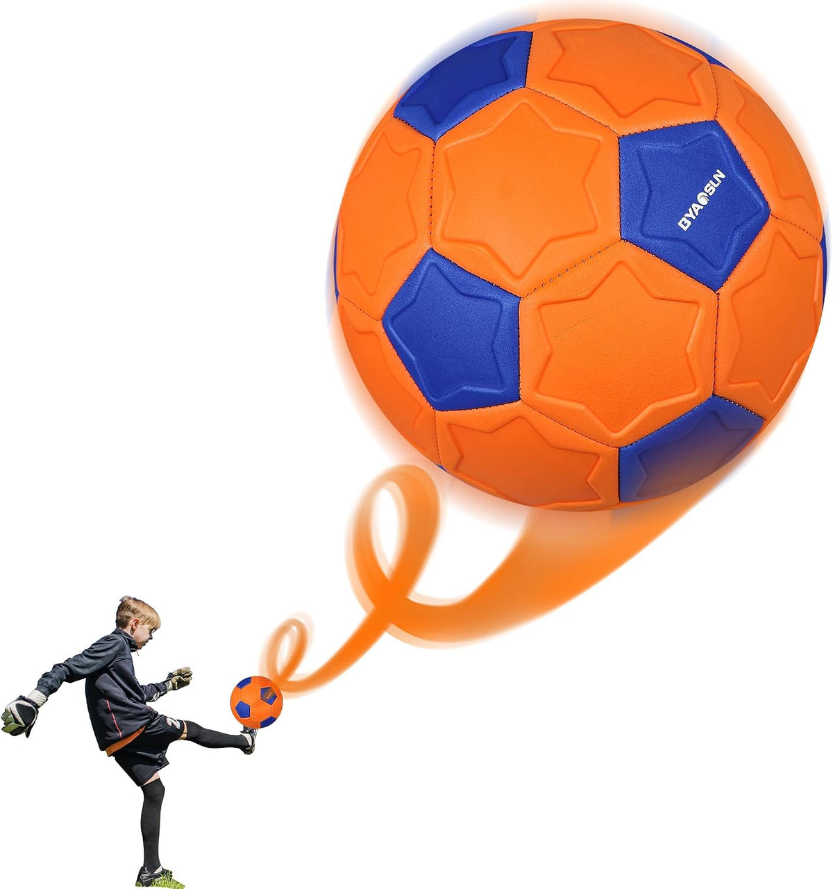 BYAOSUN Pelota de fútbol curva tamaño 4, pelotas suaves para desvia...
