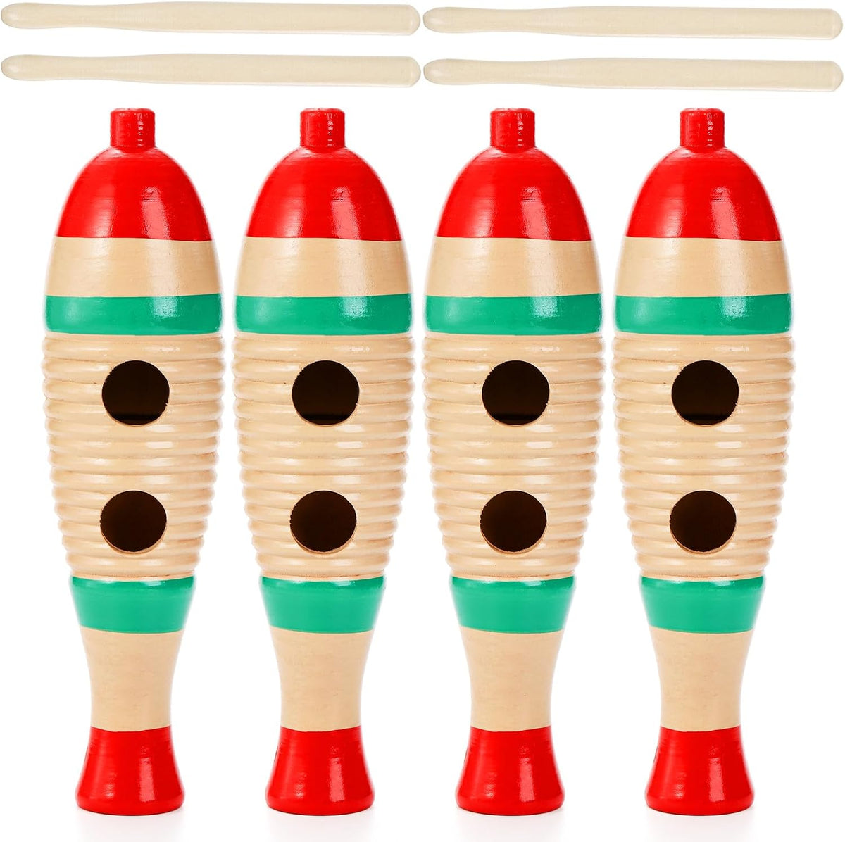 Yopay Paquete de 4 instrumentos Guiro con forma de pez, instrumento...
