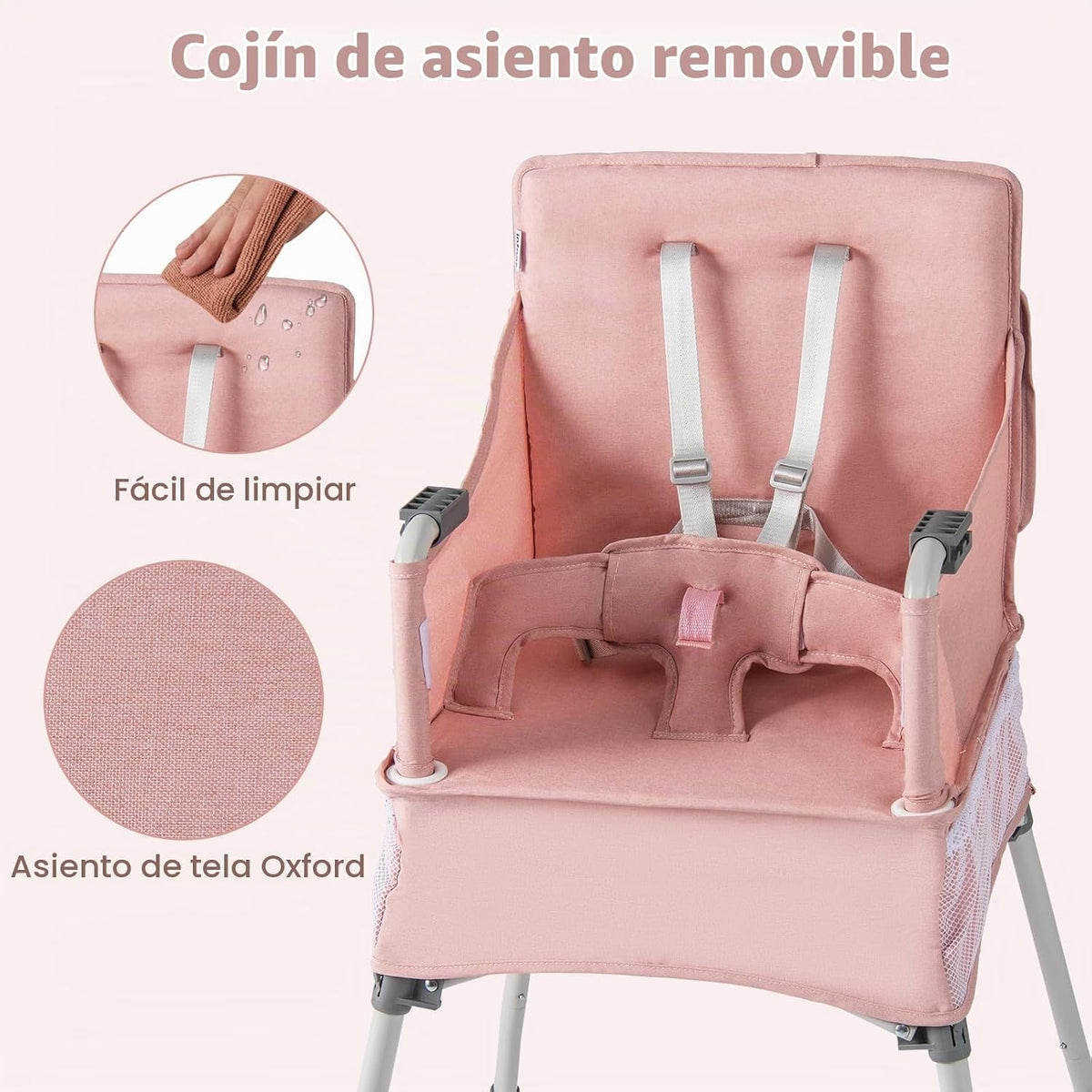 INFANS Silla alta para bebé, silla alta plegable portátil para bebé...