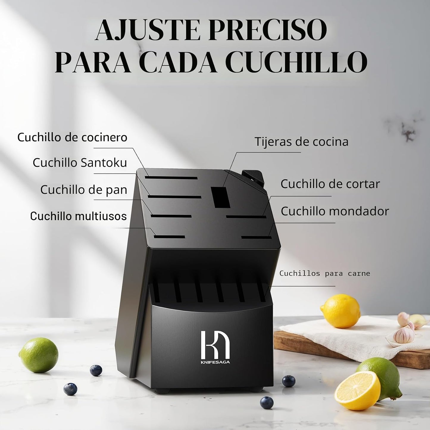 Juego de cuchillos KnifeSaga Premium, juego de bloque de cuchillos...
