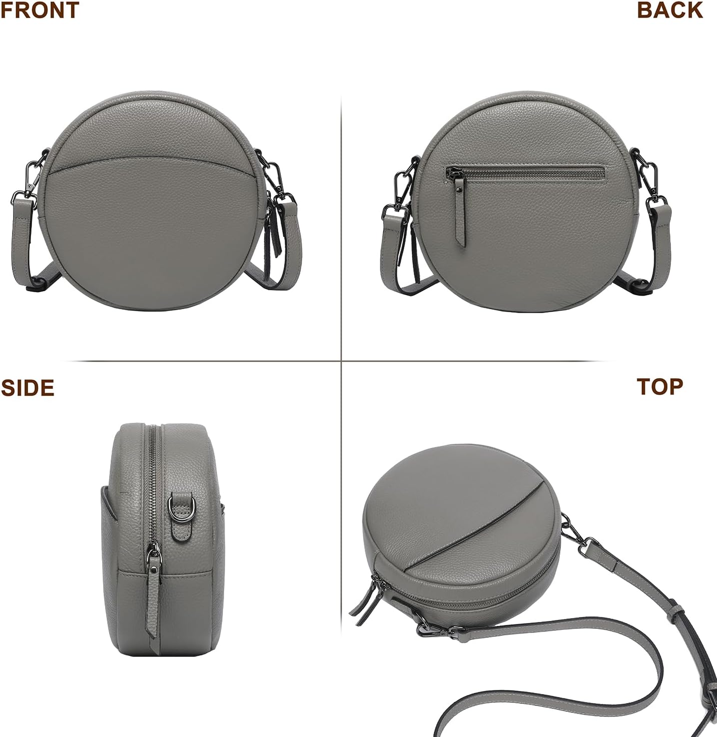 COOLCY Bolsos cruzados de cuero, bolso de hombro circular, bolso re...