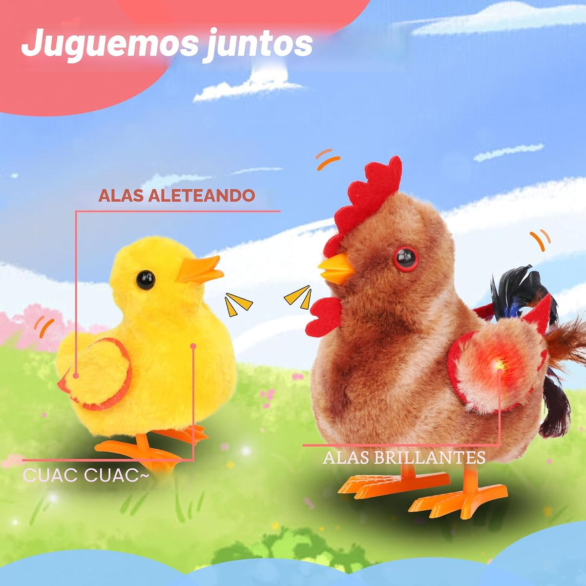Hopearl - Pato caminante de peluche, patito que cuacka, juguete ele...
