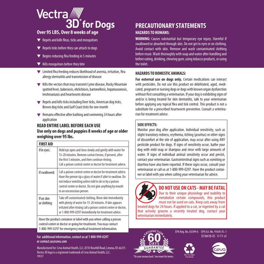 Vectra 3D Tratamiento y prevención de pulgas, garrapatas y mosquito...