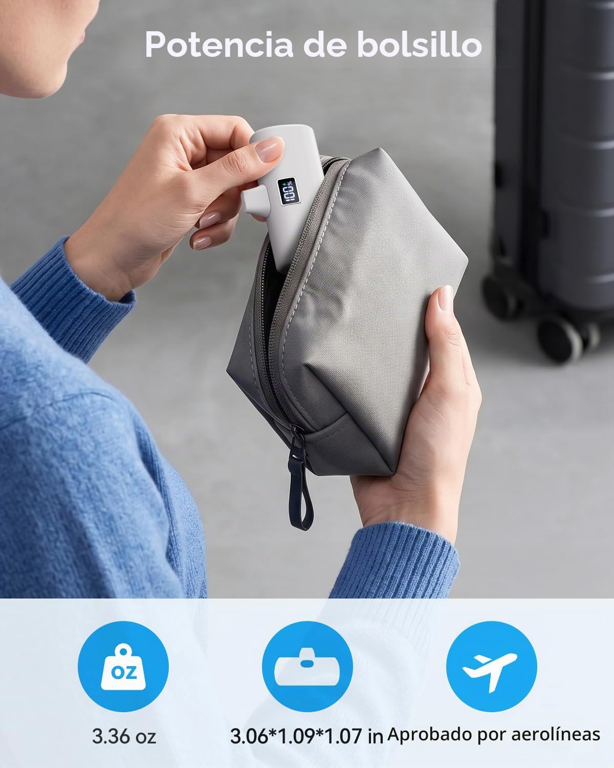 Cargador portátil USB C carga rápida mini banco de energía para iPh...