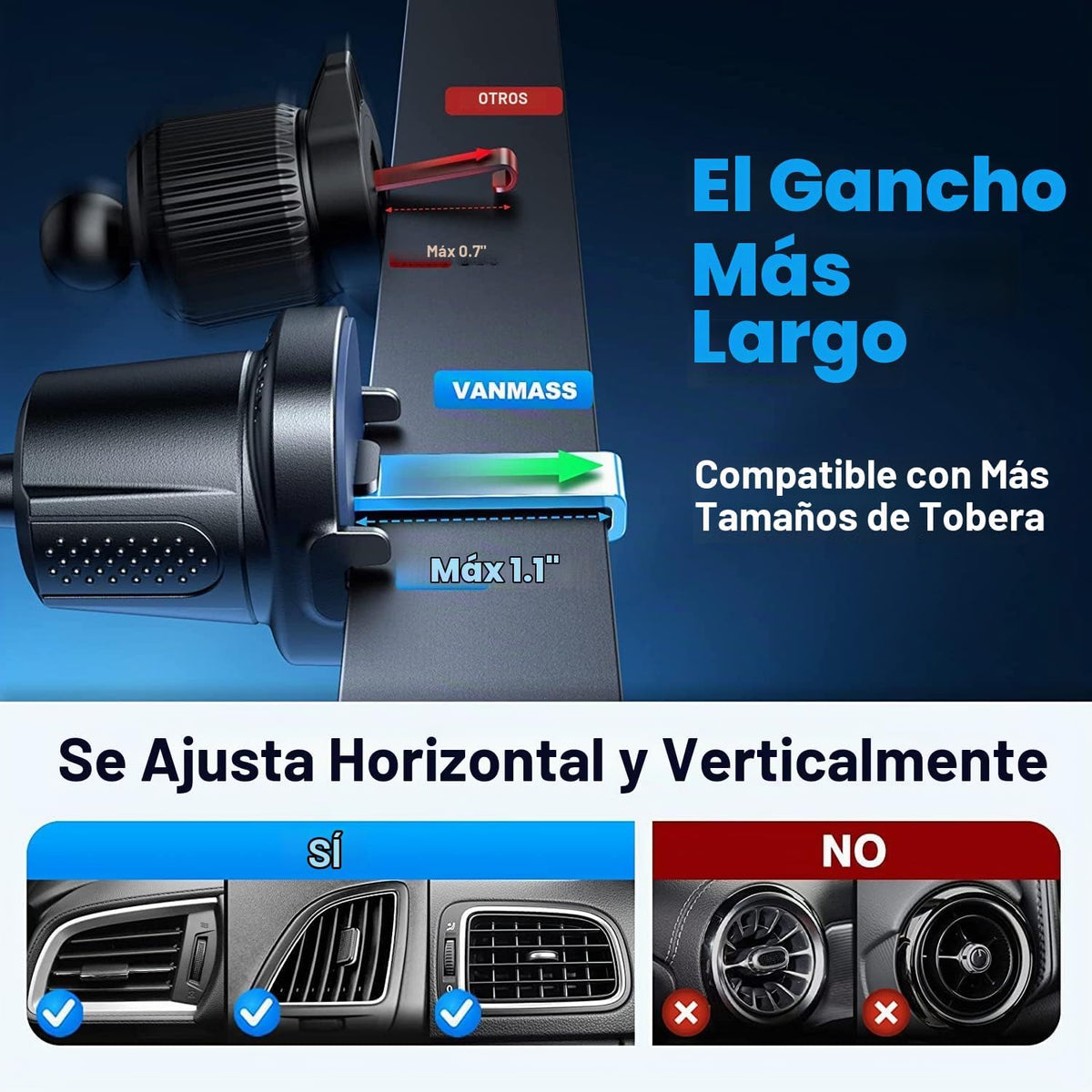 VANMASS Soporte de teléfono de automóvil de grado militar verdadero...