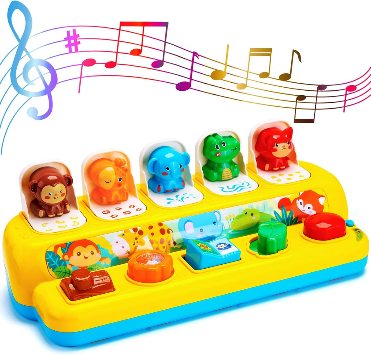 Juguetes Pop Up para bebés con música y luz Montessori Juguetes par...